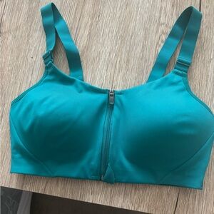 Zipper front sports bra high support 34c